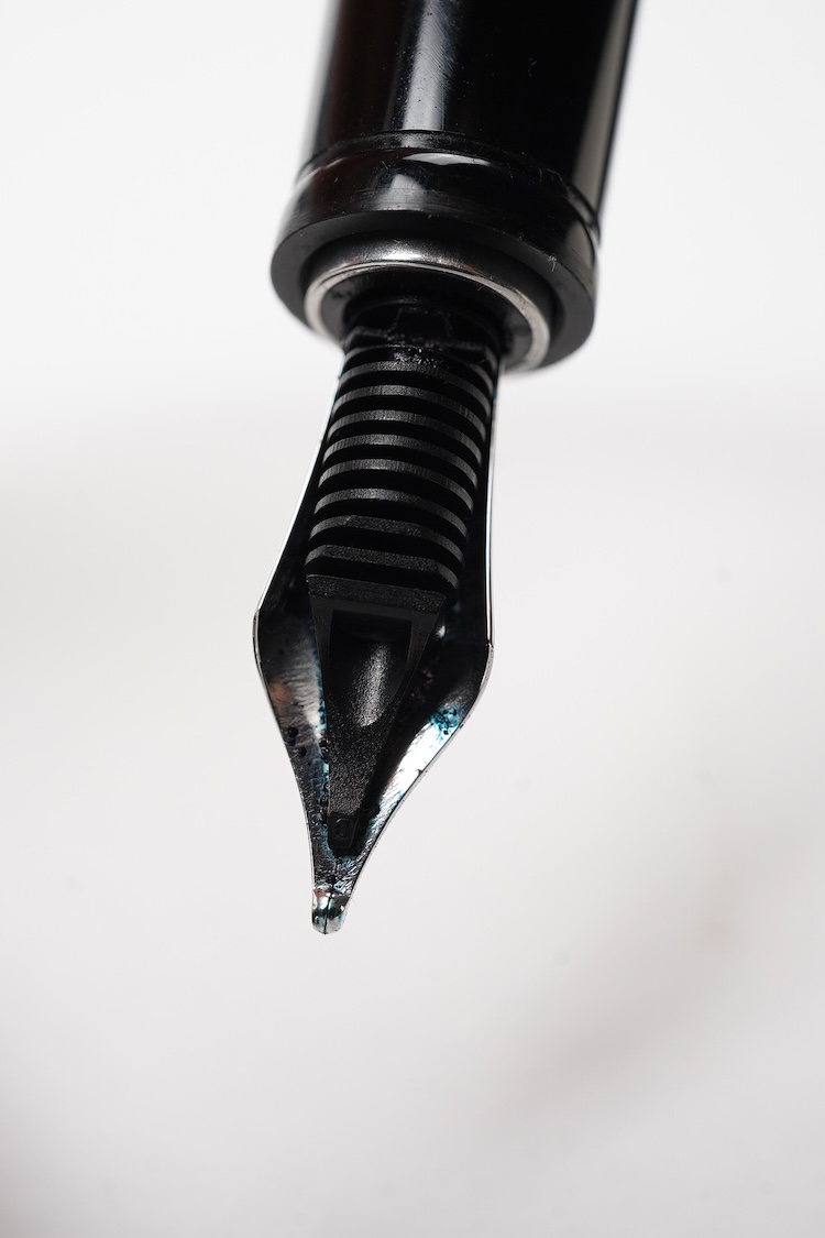 A Montblanc Boheme Noir retractable fountain pen, case with receipt